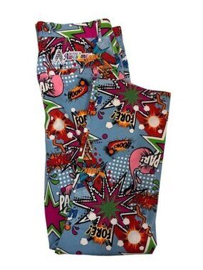 Royal & Awesome Mens Golf Pants Comic Book Partoon Print Blue Men 36X30